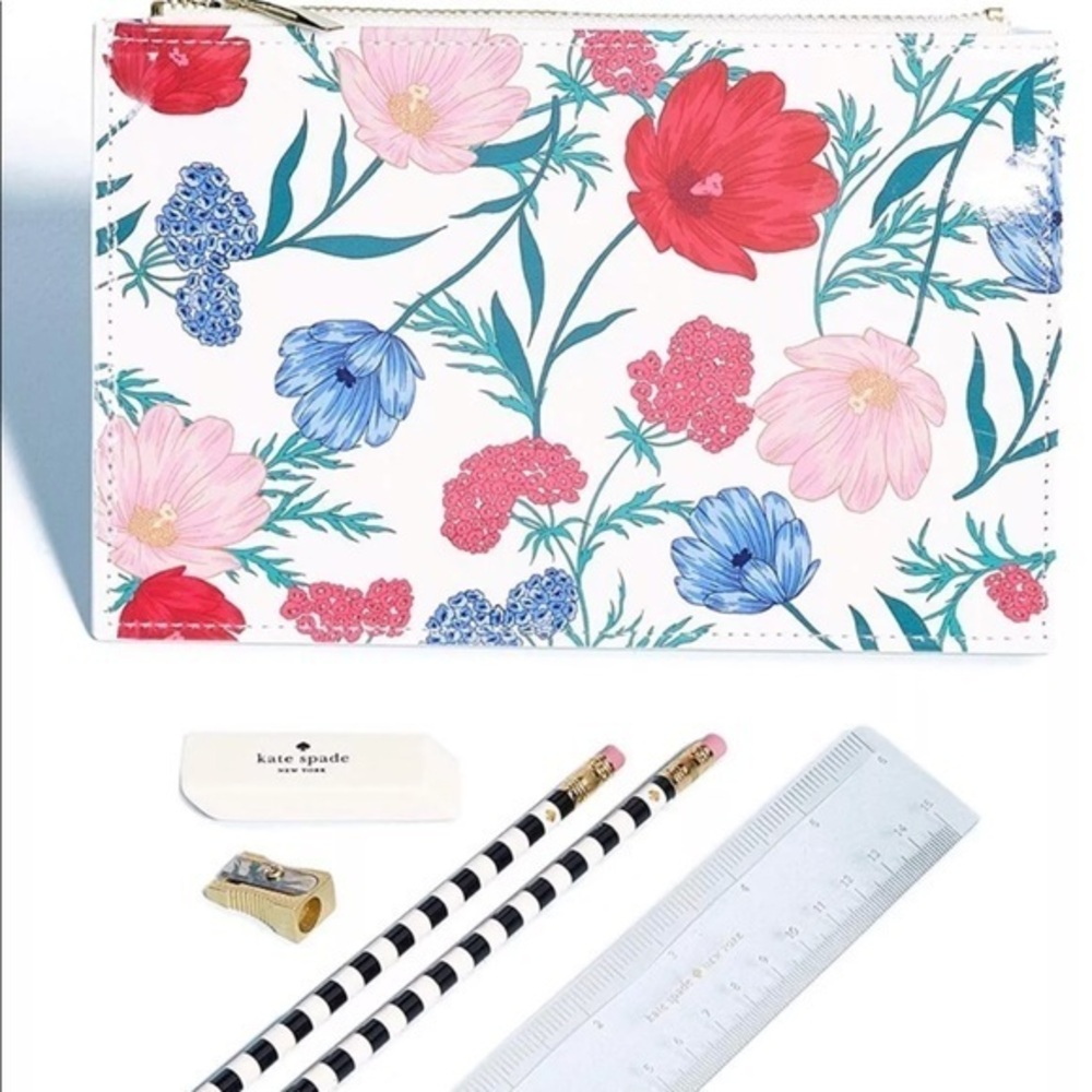 Kate spade blossom floral pencil pouch one size